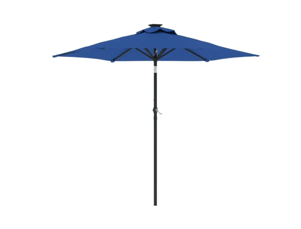 Parasol azuurblauw met voet